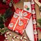 Christmas Wrapping Paper Roll - 17 Inches x 32.8 Feet Red White Metallic Foil Shine Cute Present Packing Paper - Santa Claus/Snowflakes/Merry Christmas Lettering Design